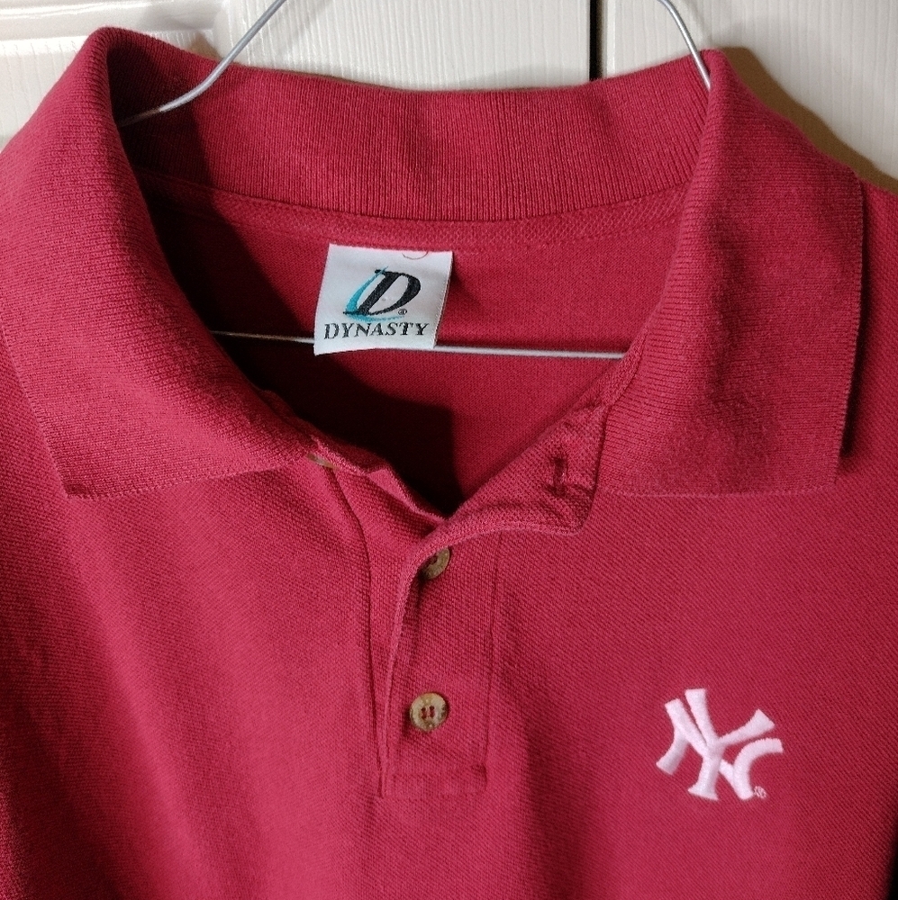 Vintage Dynasty XXL NY Yankees New York Burgundy Dark Red 2XL Men's Polo Shirt